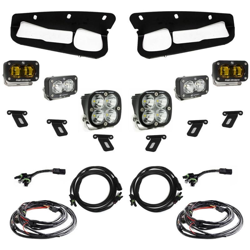 Baja Designs 21-22 Ford Bronco w/Steel Bumper S2 SAE Sportsmen Fog Pocket Light Kit - Amber-tuningsupply.com