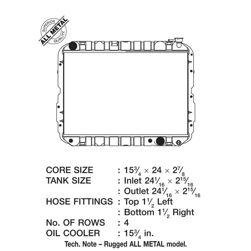 CSF 81-87 Toyota Landcruiser 4.2L A/T 4 Row All Metal Radiator-tuningsupply.com