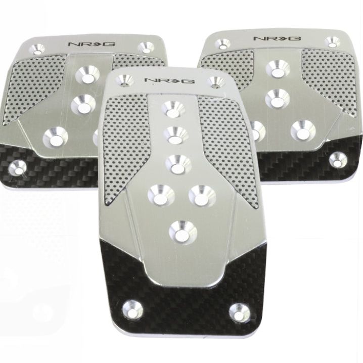 NRG Aluminum Sport Pedal M/T - Silver w/Black Carbon-Pedal Covers-NRG-NRGPDL-400SL-SMINKpower Performance Parts