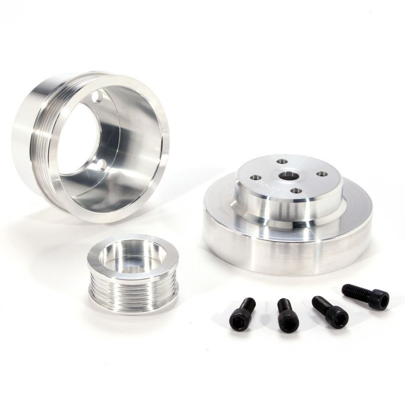 BBK 86-93 Mustang 5.0 Underdrive Pulley Kit - Lightweight CNC Billet Aluminum (3pc)-tuningsupply.com