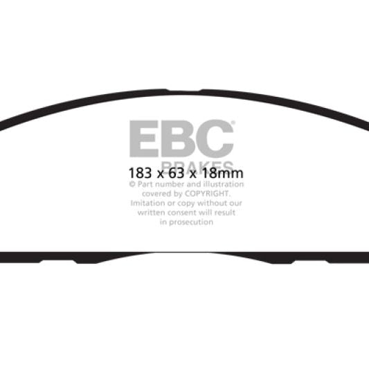 EBC 12+ Chrysler Town & Country 3.6 Yellowstuff Front Brake Pads-tuningsupply.com