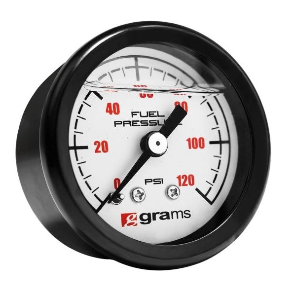 Grams Performance Universal 0-120 PSI Fuel Pressure Gauge - White Face-tuningsupply.com