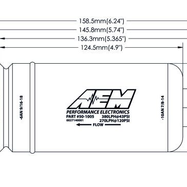 AEM 380LPH High Pressure Fuel Pump -6AN Female Out, -10AN Female In-tuningsupply.com