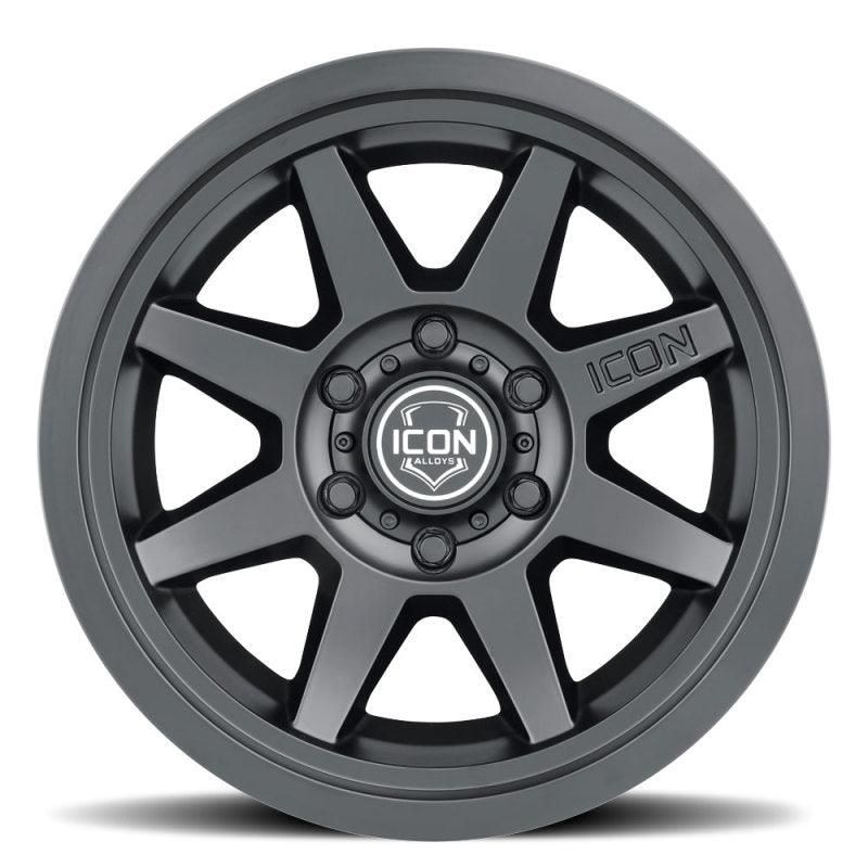 ICON Rebound 17x8.5 6x5.5 0mm Offset 4.75in BS 106.1mm Bore Satin Black Wheel-tuningsupply.com