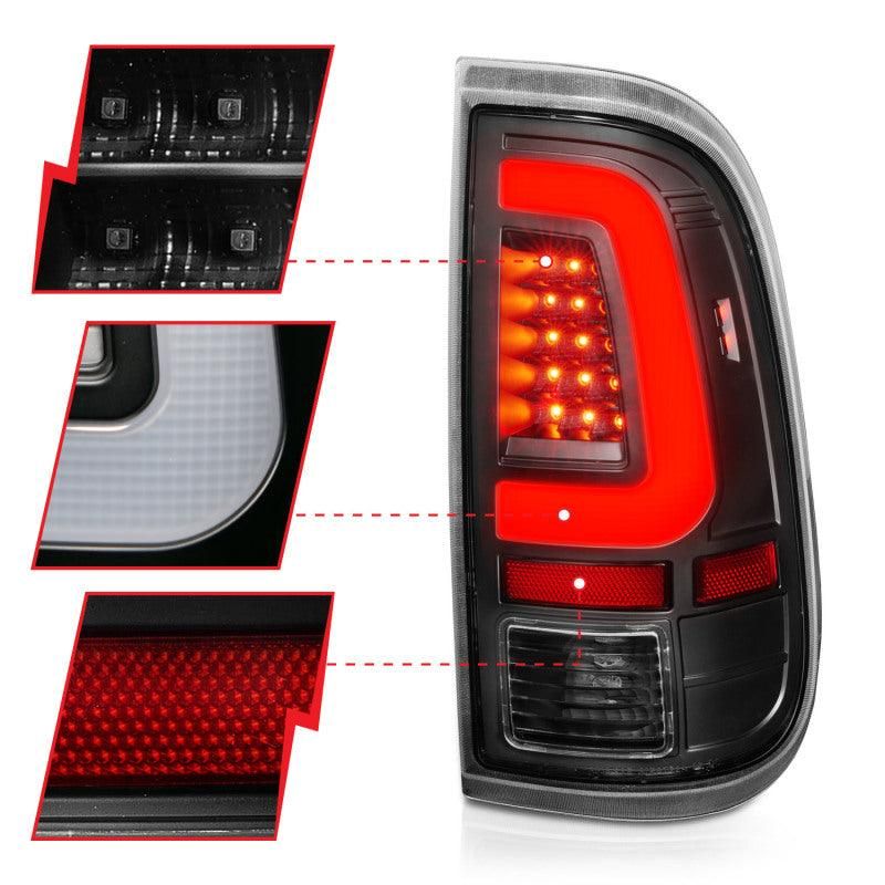 ANZO 2008-2016 Ford F-250 LED Taillights Black Housing Clear Lens (Pair)-tuningsupply.com