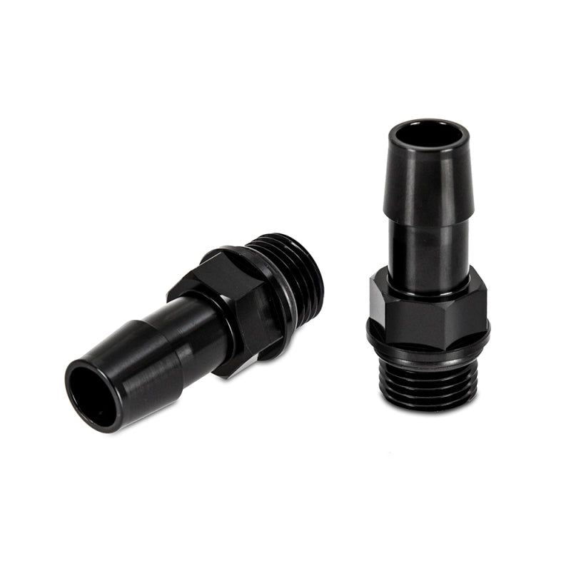 Mishimoto 16X1.5 TO 1/2in. Hose Barb Aluminum Fittings (Pack of 2) - SMINKpower Performance Parts MISMMFT-M16-12BK Mishimoto