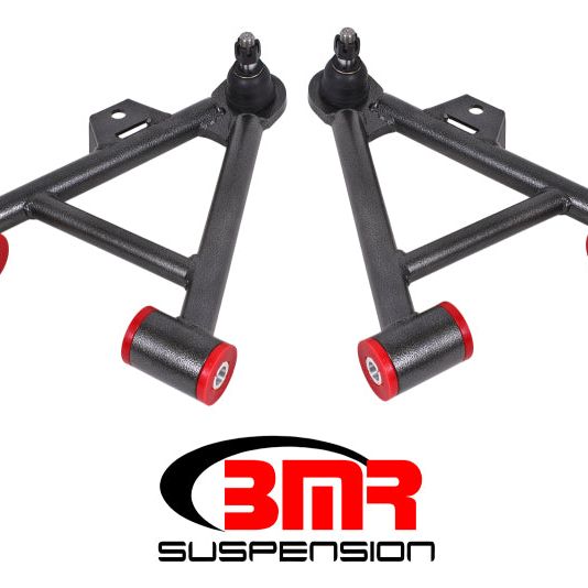 BMR 79-93 Mustang Lower Non-Adj. A-Arms (Coilover Only) w/ STD. Ball Joint (Poly) - Black Hammertone-tuningsupply.com