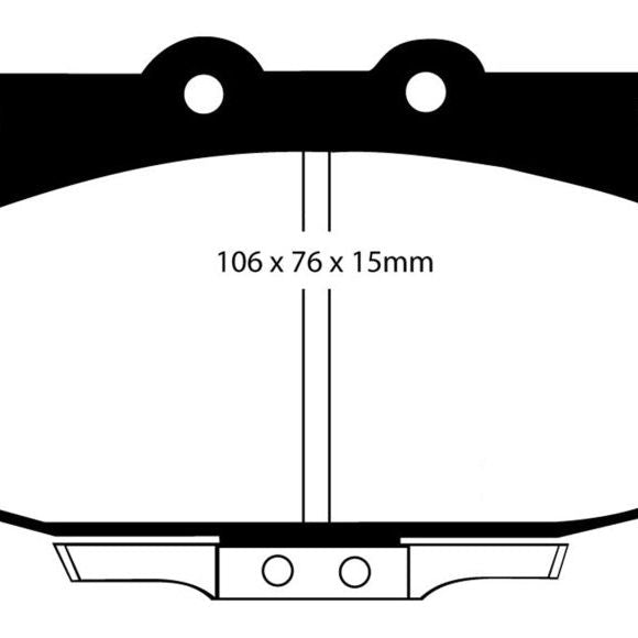 EBC 86-89 Mazda RX7 2.4 (1.3 Rotary)(Vented Rear Rotors) Redstuff Front Brake Pads-tuningsupply.com