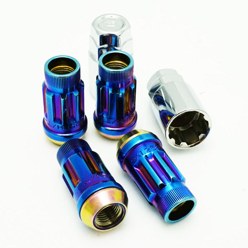 Wheel Mate Muteki SR45R Lug Nut Kit Lock Set 12x1.50 45mm - Burned Blue Neon - SMINKpower Performance Parts WHM34938UN Wheel Mate