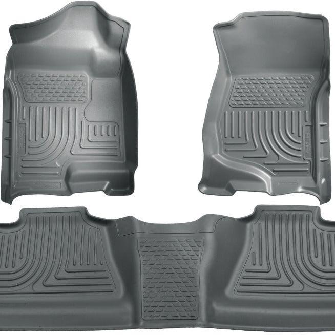 Husky Liners 07-12 Chevy Silverado/GMC Sierra Crew Cab WeatherBeater Combo Gray Floor Liners-tuningsupply.com