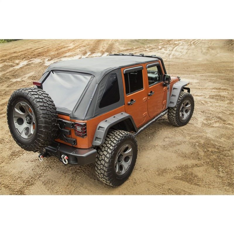 Rugged Ridge Bowless Soft Top Black Diamond 4-Door 07-18 Jeep Wrangler JK - SMINKpower Performance Parts RUG13750.38 Rugged Ridge