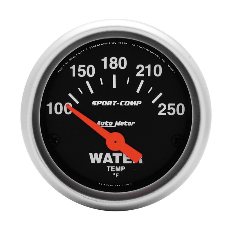 Autometer Sport-Comp 52mm 100-250 Deg F Electronic Water Temp Gauge-tuningsupply.com