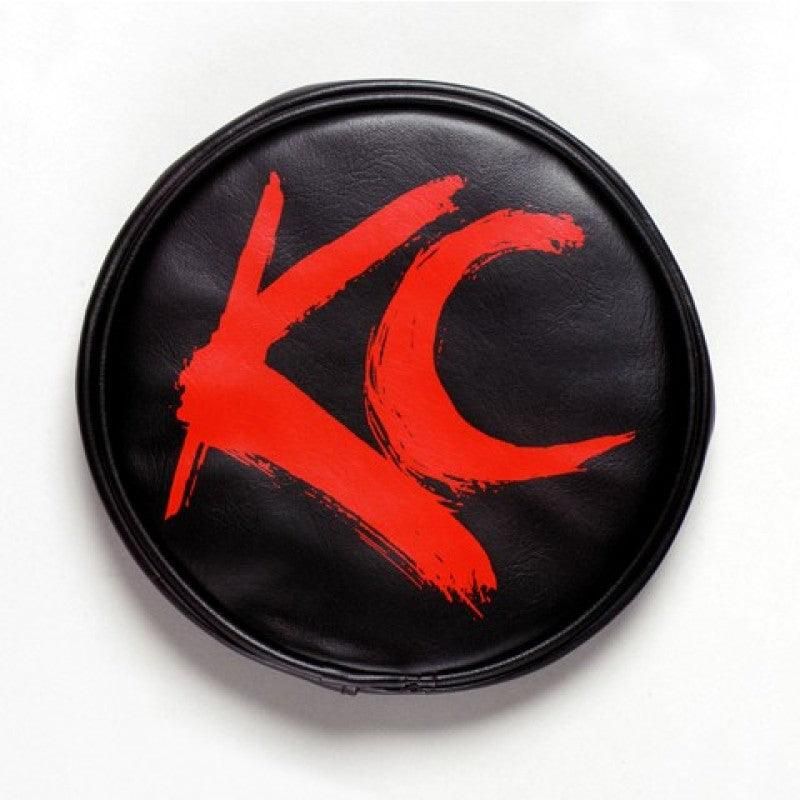 KC HiLiTES 6in. Round Soft Cover (Pair) - Black w/Yellow KC Logo-tuningsupply.com