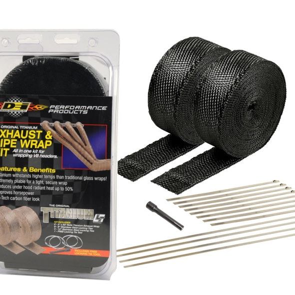 DEI Exhaust Wrap Kit - Black Titanium Wrap Locking Ties & Locking Tie Tool-tuningsupply.com