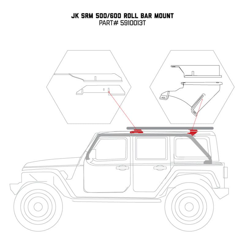 Go Rhino 07-17 Jeep Wrangler 4dr Mouinting Kit for SRM Rack-tuningsupply.com