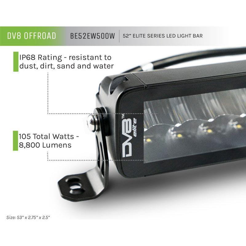 DV8 Offroad 52in Elite Series Light Bar 500W LED - Black-tuningsupply.com