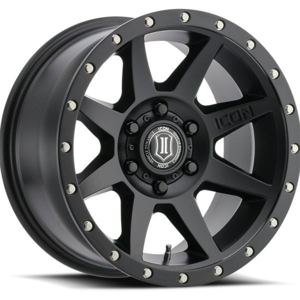 ICON Rebound 17x8.5 5x150 25mm Offset 5.75in BS 110.1mm Bore Satin Black Wheel-tuningsupply.com