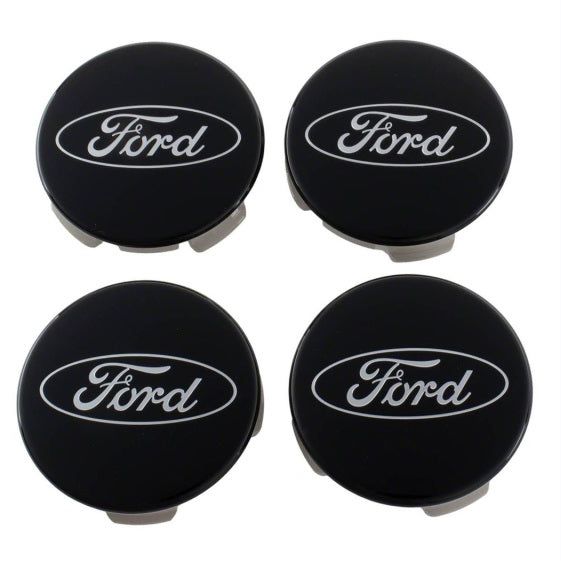 Ford Racing Ford Truck/SUV Black And Chrome Wheel Center Cap Kit-tuningsupply.com