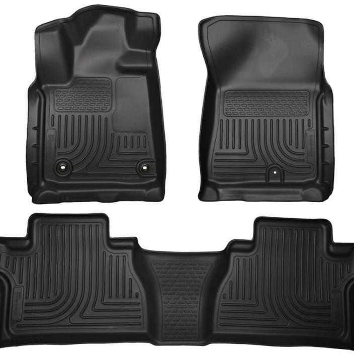 Husky Liners 2014 Toyota Tundra Double Cab Pickup WeatherBeater Black Front & 2nd Seat Floor Liners-tuningsupply.com