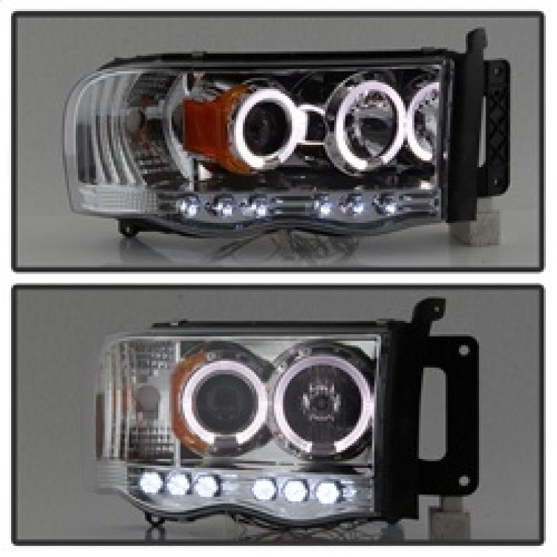 Spyder Dodge Ram 1500 02-05/Ram 2500 03-05 Projector Headlights LED Halo LED Chrm PRO-YD-DR02-HL-C-Headlights-SPYDER-SPY5009982-SMINKpower Performance Parts