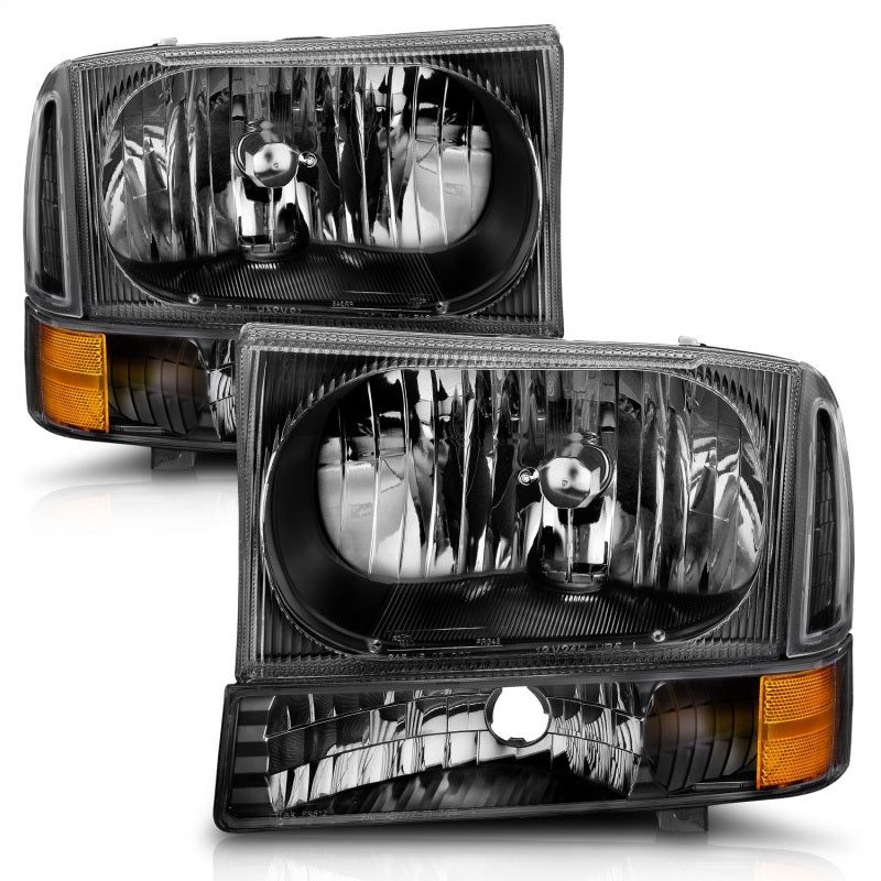 ANZO 2000-2004 Ford Excursion Crystal Headlights Black-tuningsupply.com