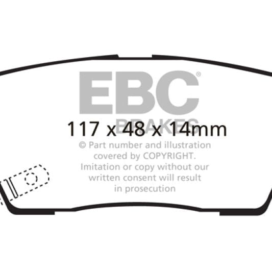 EBC 11+ Hyundai Equus 4.6 Redstuff Rear Brake Pads-tuningsupply.com