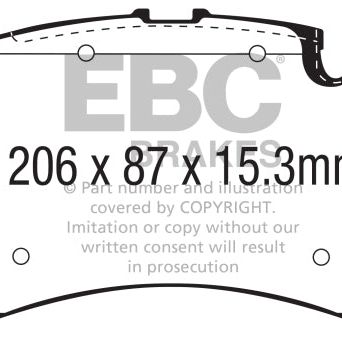 EBC 2015+ Mercedes-Benz C63 AMG (W205) 4.0L Twin Turbo Redstuff Front Brake Pads-tuningsupply.com