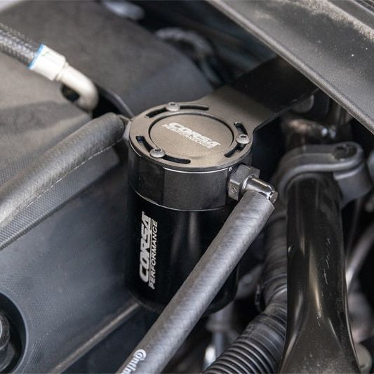 Corsa 2016-2023 Chevrolet Camaro SS Coupe 6.2L V8 (RWD) Aluminum Oil Catch Can w/Mounting Bracke-tuningsupply.com