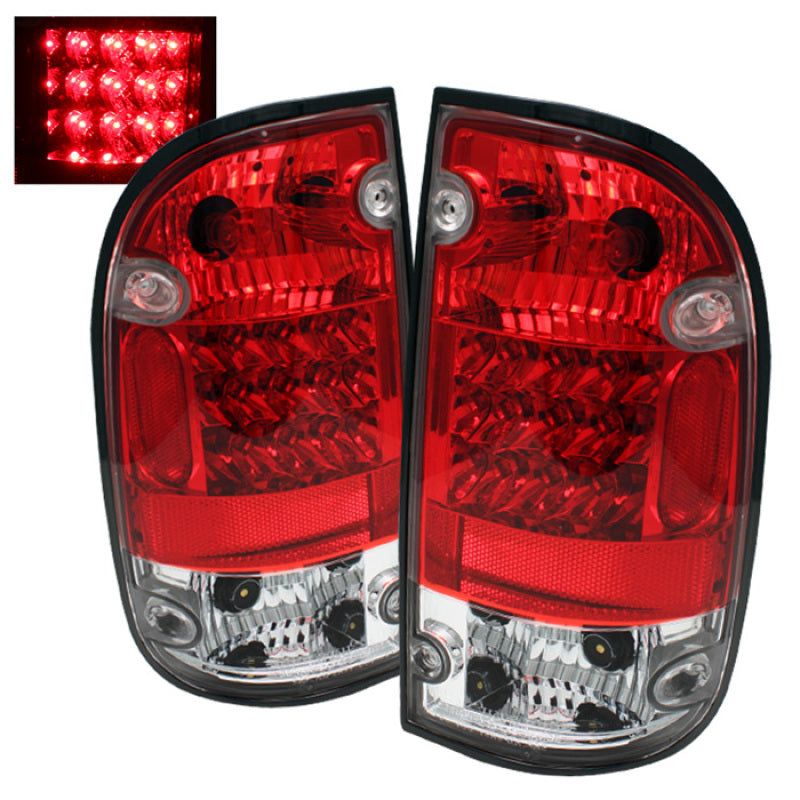 Spyder Toyota Tacoma 01-04 LED Tail Lights Red Clear ALT-YD-TT01-LED-RC-Tail Lights-SPYDER-SPY5007872-SMINKpower Performance Parts