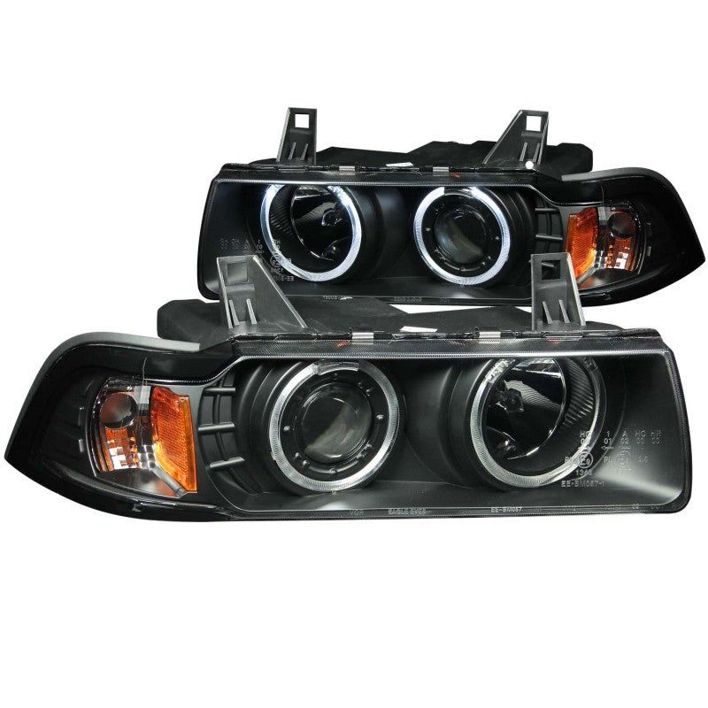 ANZO 1992-1998 BMW 3 Series E36 Projector Headlights w/ Halo Black (CCFL) G2-tuningsupply.com