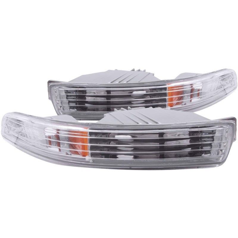 ANZO 1994-1997 Acura Integra Euro Parking Lights Chrome w/ Amber Reflector-tuningsupply.com