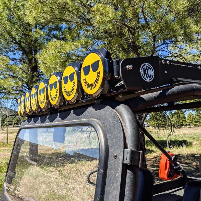 KC HiLiTES 6in. Hard Cover for Gravity Pro6 LED Lights (Single) - Smiley Face- Yellow/Black KC Logo-tuningsupply.com