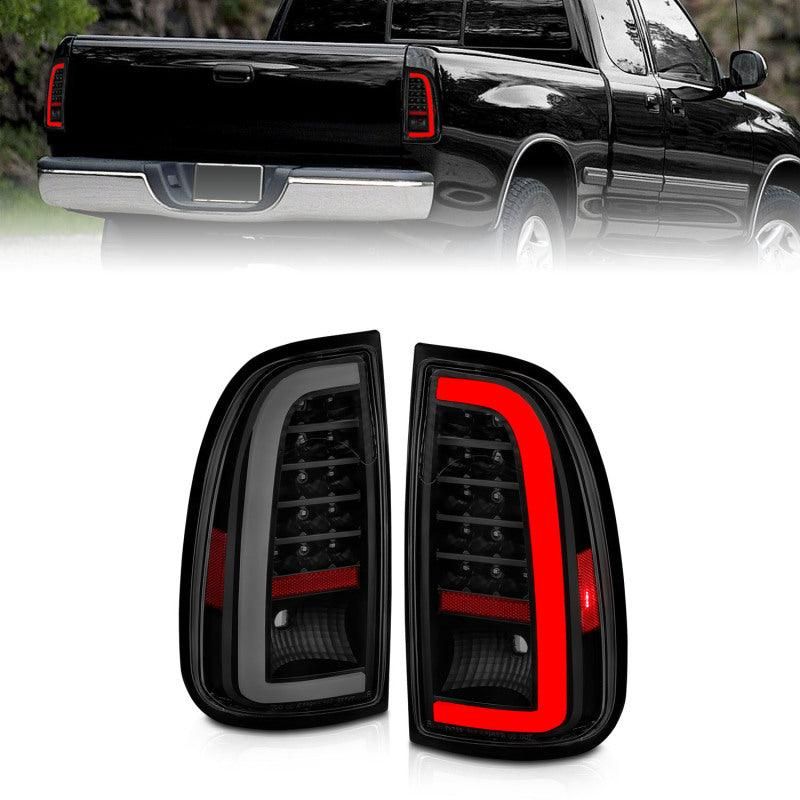 ANZO 00-06 Toyota Tundra (Std. Bed/Reg Cab) LED Taillights w/Light Bar Black Housing Smoke Lens-tuningsupply.com