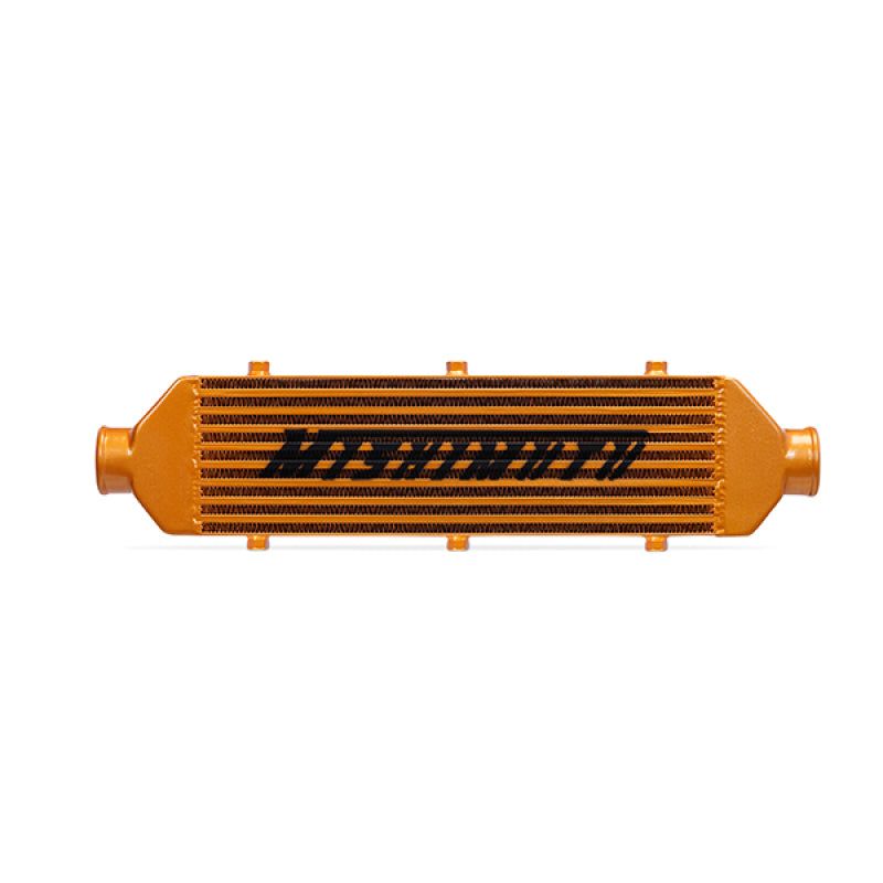 Mishimoto Universal Gold Z Line Intercooler  Overall Size: 28x8x3 Core Size: 21x6x2.5 Inlet / Outlet-tuningsupply.com