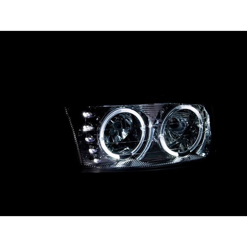 ANZO 1999-2006 Gmc Sierra 1500 Crystal Headlights w/ Halo and LED Chrome-tuningsupply.com