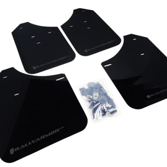 Rally Armor 02-07 Subaru WRX/STI/RS/2.5i (Wagons Req. Mod.) Black UR Mud Flap w/Grey Logo-tuningsupply.com