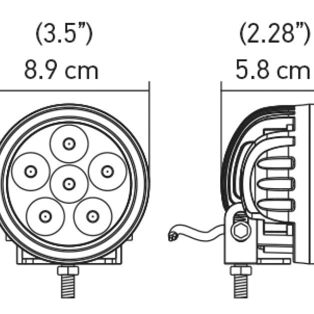 Hella Value Fit 90mm 6 LED Light - PED Off Road Spot Light-tuningsupply.com