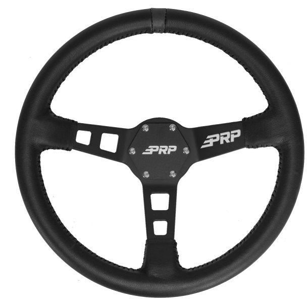 PRP Deep Dish Leather Steering Wheel- Black-tuningsupply.com