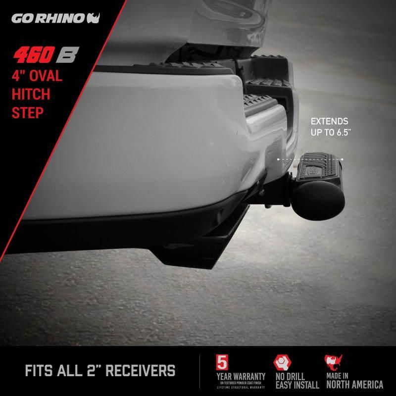 

Go Rhino 460B - GOR460B - Go Rhino 4in Oval Hitch Step - Black - Shipped in Europe - Tuningsupply.com
