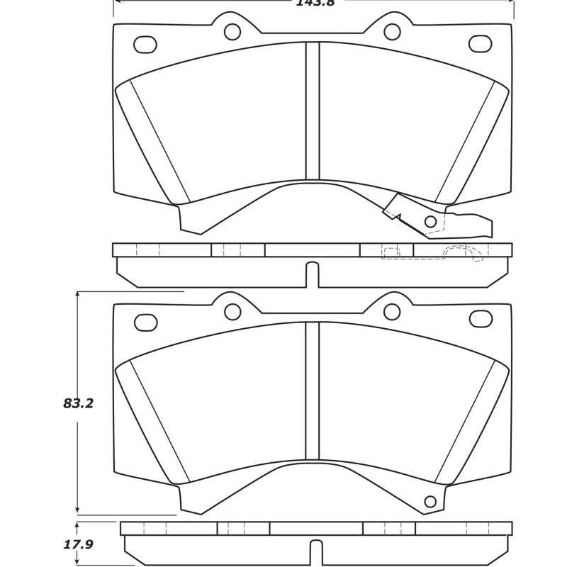 StopTech 07-17 Toyota Tundra Street Performance Front Brake Pads-Brake Pads - OE-Stoptech-STO308.13030-SMINKpower Performance Parts