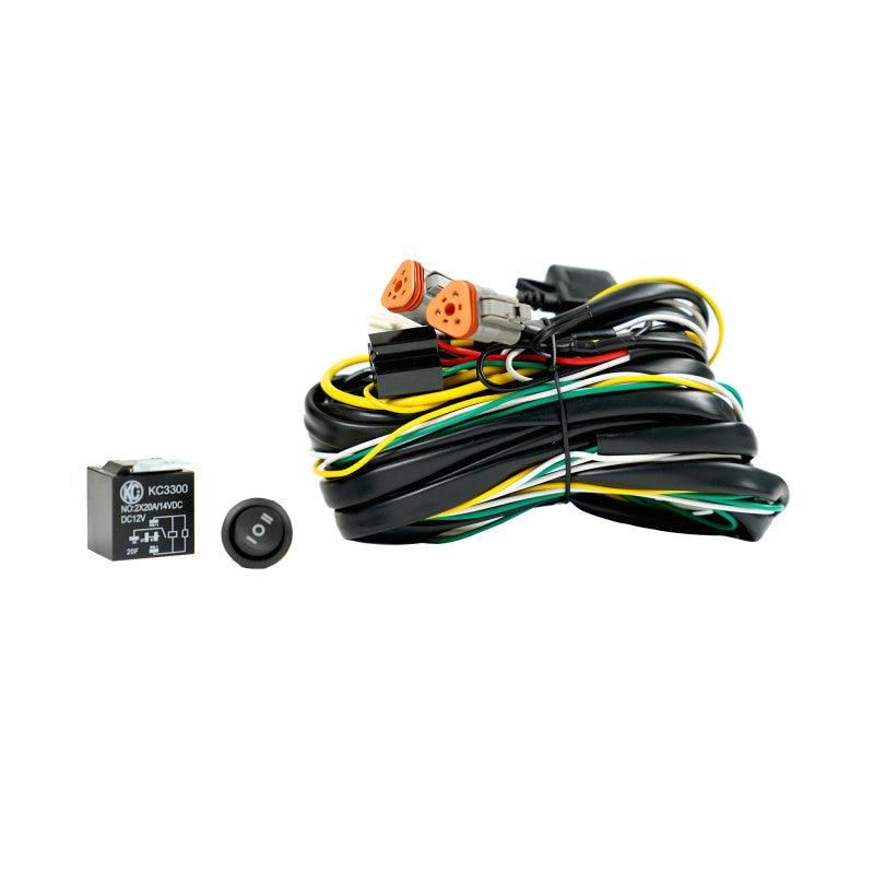 KC HiLiTES Wiring Harness FLEX ERA w/40 AMP Relay & 3 Position LED Rocker Switch (3-Pin Deutsch Con)-tuningsupply.com