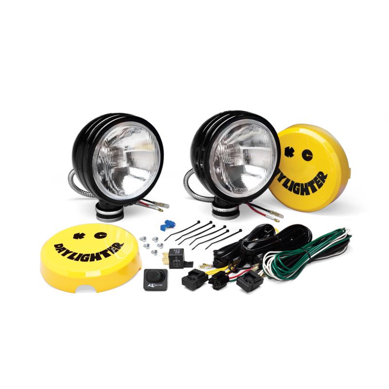 KC HiLiTES Daylighter 6in. Halogen Light 100w Spread Beam (Pair Pack System) - Black SS-tuningsupply.com