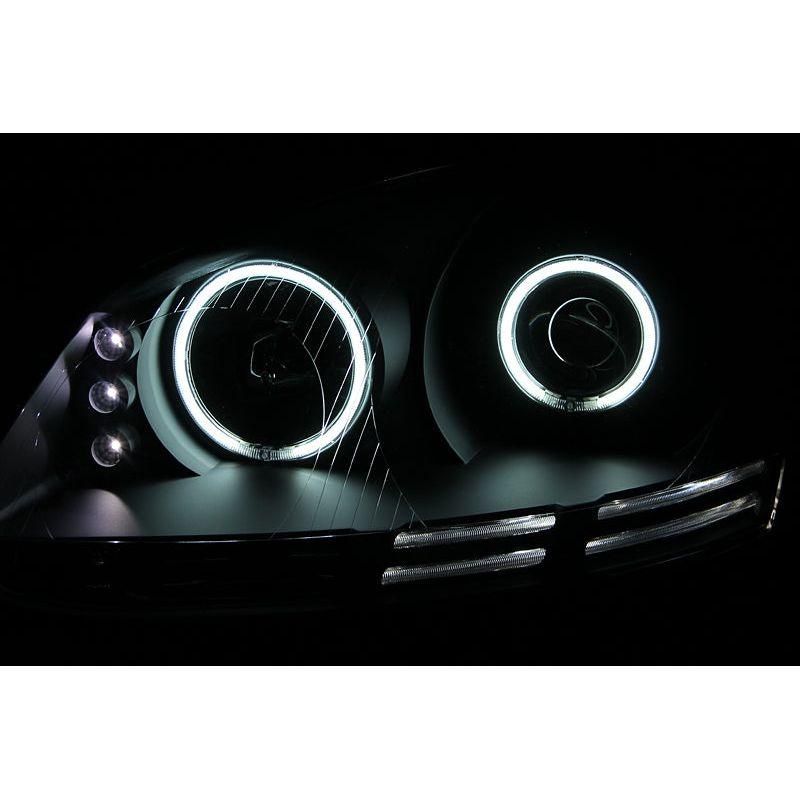 ANZO 2006-2009 Volkswagen Rabbit Projector Headlights w/ Halo Black (CCFL)-tuningsupply.com