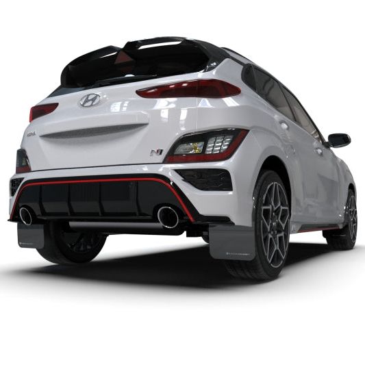 Rally Armor 2022 Hyundai Kona N Black UR Mud Flap w/ White Logo - SMINKpower Performance Parts RALMF83-UR-BLK-WH Rally Armor