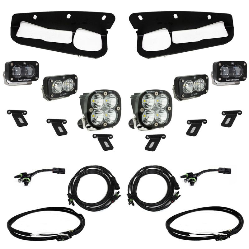 Baja Designs 21-22 Ford Bronco w/Steel Bumper S2 SAE Pro Fog Pocket Light Kit w/Upfitter - Clear-tuningsupply.com