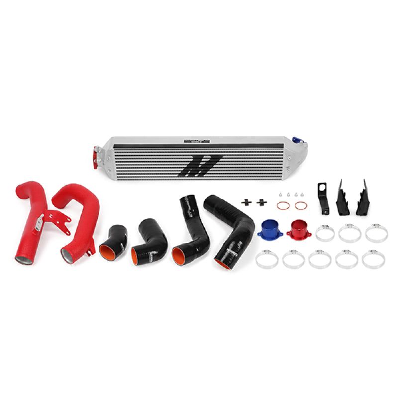 Mishimoto 2016+ Honda Civic 1.5T / 2017+ Honda Civic Si Silver Intercooler Kit w/Red Pipes-Intercooler Kits-Mishimoto-MISMMINT-CIV-16KSLWRD-SMINKpower Performance Parts