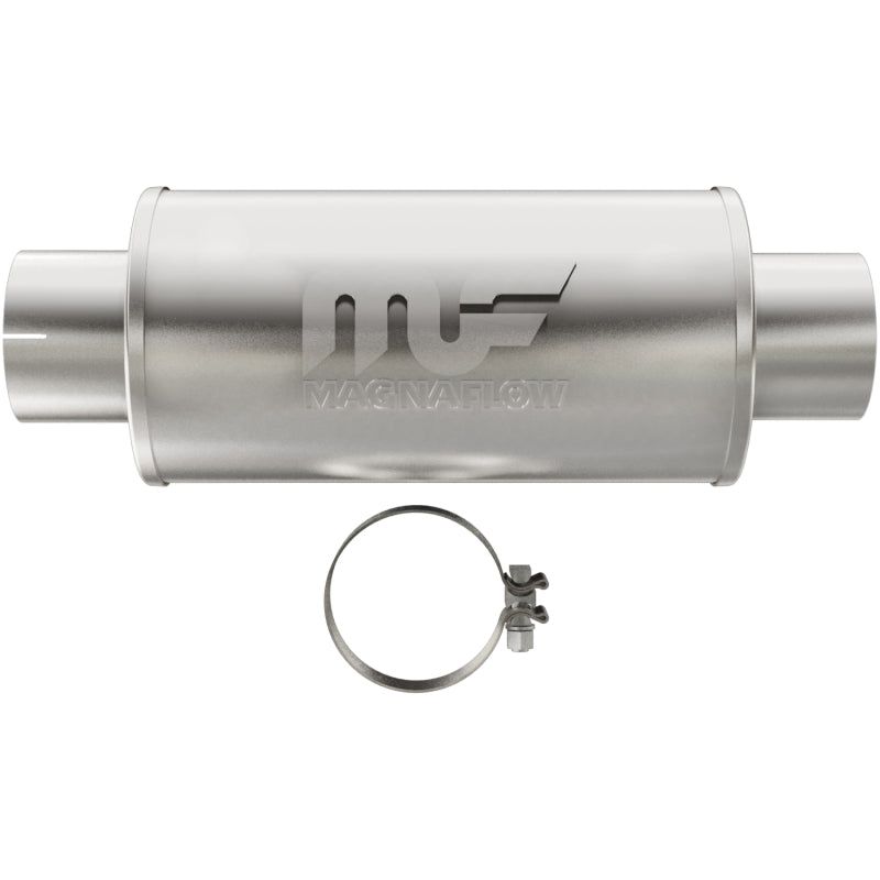 MagnaFlow Muffler Mag DSL SS 7x7x14 4in Inlet 4in Outlet-tuningsupply.com