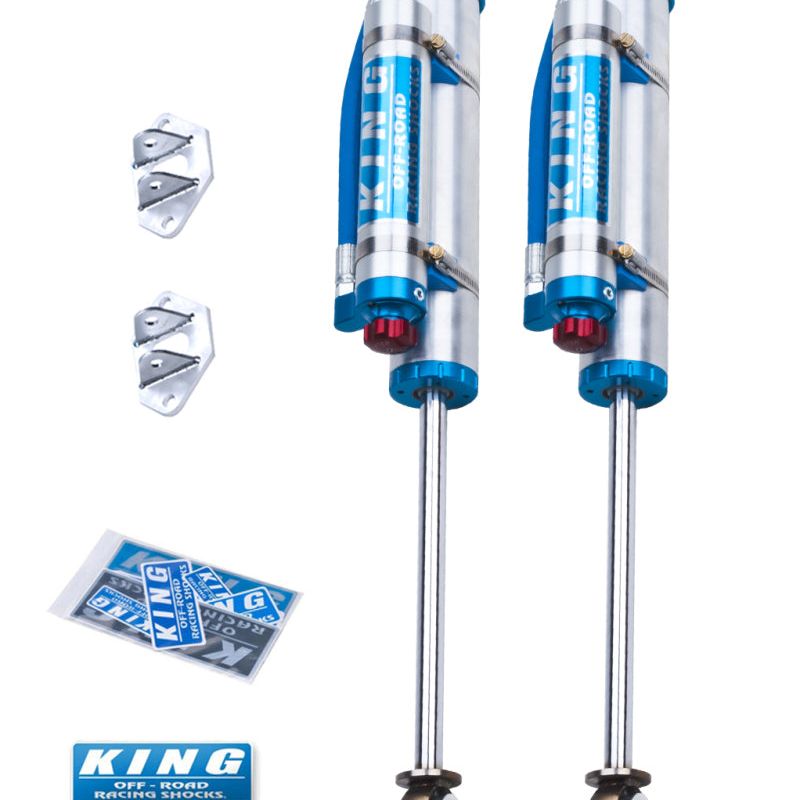 King Shocks 07-18 Jeep Wrangler JK Rear 2.5 Dia Piggy Hose Res Shocks 3-5in Lift w/Adjuster (Pair)-tuningsupply.com