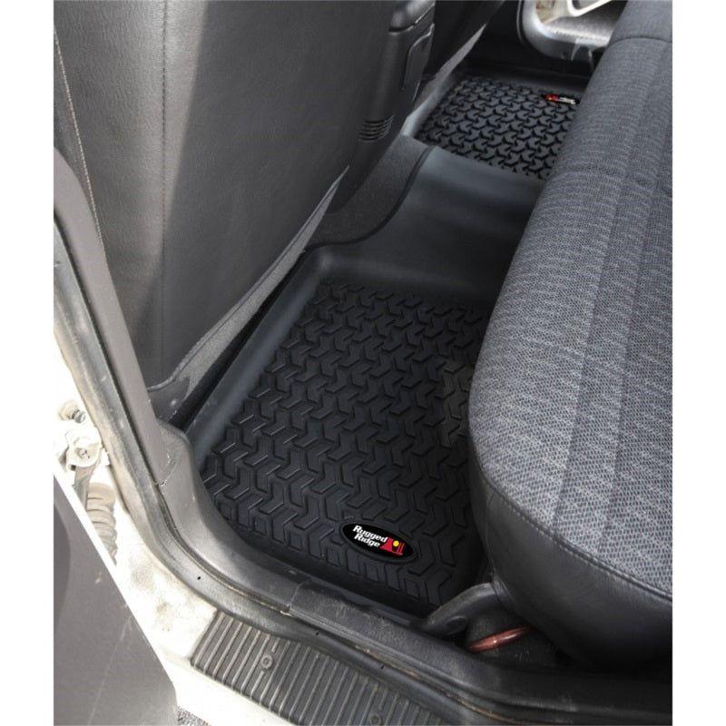 Rugged Ridge Floor Liner Rear Black 1984-2001 Jeep Cherokee XJ-Floor Mats - Rubber-Rugged Ridge-RUG12950.19-SMINKpower Performance Parts