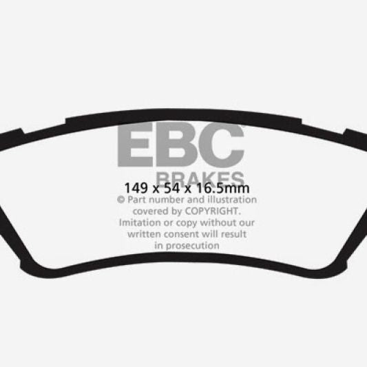 EBC 15+ Ford F150 2.7 Twin Turbo (2WD) Yellowstuff Rear Brake Pads-tuningsupply.com